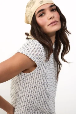 Top manga corta crochet