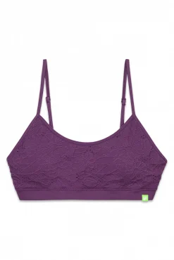 Top soutien sem costura floral grená