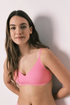 Top triangular liso clean cut coral