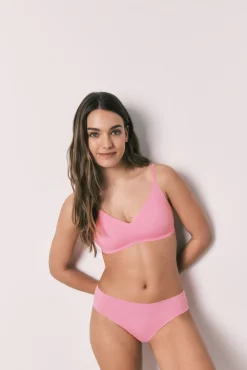 Top triangular liso clean cut coral