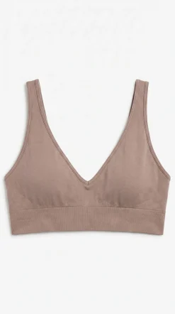 Top triangular sem costura marrom NATURAL