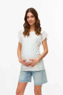 Top vazado manga curta maternity