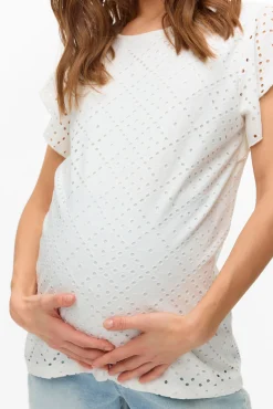 Top vazado manga curta maternity