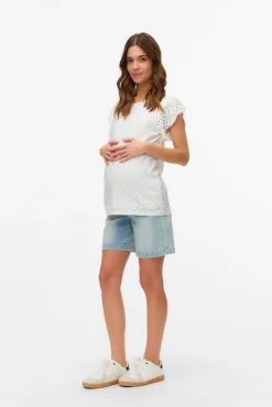 Top vazado manga curta maternity