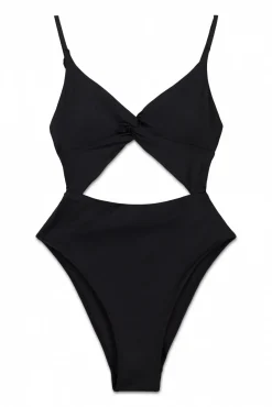 Triquíni liso cut out preto