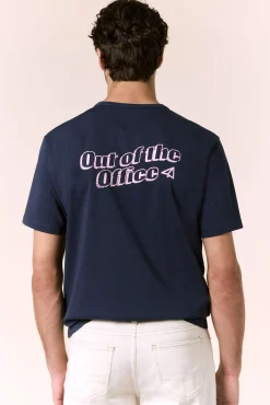 T-shirt com logo à frente e atrás