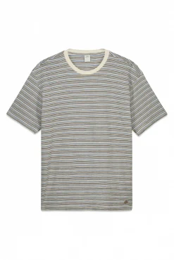 T-shirt com textura de riscas