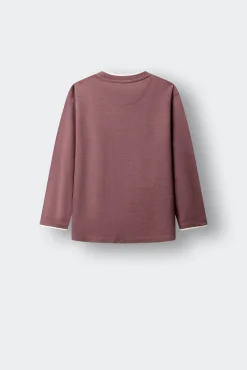 T-shirt de manga comprida básica para criança