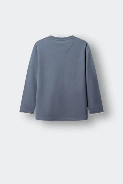 T-shirt de manga comprida básica para criança