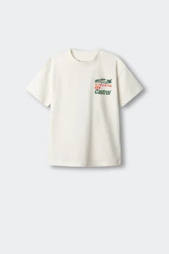 T-shirt de manga curta carro verde criança