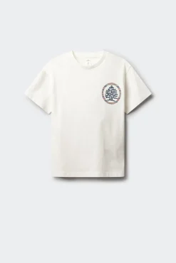 T-shirt de manga curta com árvore e círculo para criança