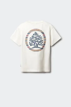 T-shirt de manga curta com árvore e círculo para criança