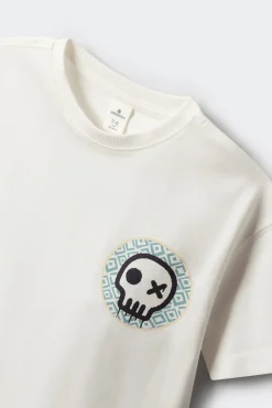 T-shirt de manga curta com caveira para menino