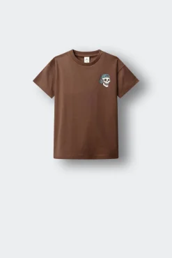 T-shirt de manga curta com estampado de caveira skate para menino