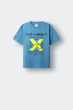 T-shirt de manga curta com onda X para criança
