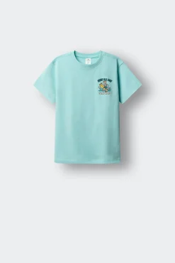 T-shirt de manga curta com caveira surfista para menino