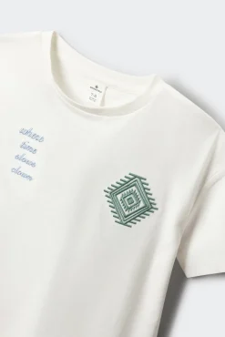 T-shirt de manga curta com losango étnico para menino
