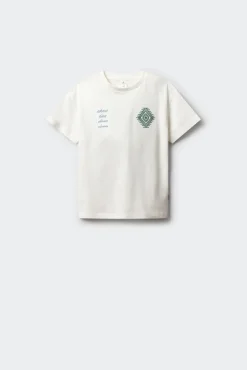 T-shirt de manga curta com losango étnico para menino