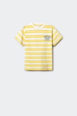 T-shirt de manga curta com riscas verticais para menino