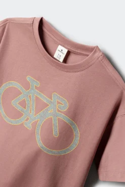 T-shirt de manga curta de bicicleta para menino