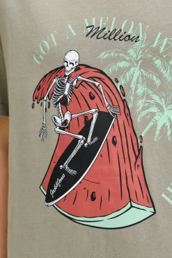 T-shirt de manga curta estampada
