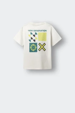 T-shirt de manga curta mosaico criança