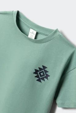 T-shirt de manga curta mosaico étnico para menino