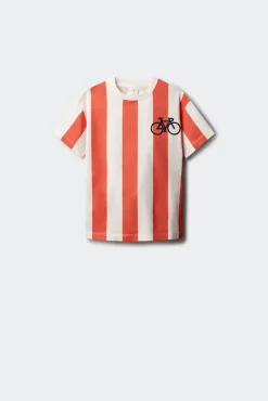 T-shirt de manga curta às riscas positano crew para menino