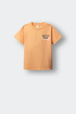 T-shirt de manga curta "Save the ocean" para menino
