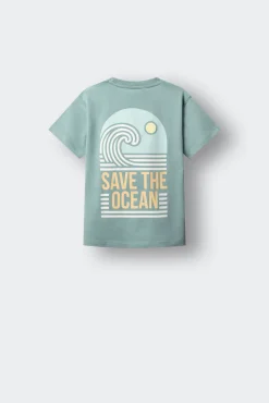 T-shirt de manga curta "Save the ocean" para menino