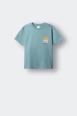 T-shirt de manga curta "Surf la vie" para menino