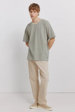 T-shirt de piqué às riscas