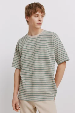 T-shirt de piqué às riscas