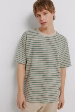 T-shirt de piqué às riscas