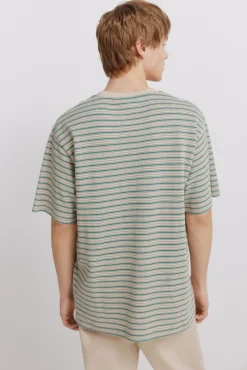 T-shirt de piqué às riscas