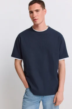 T-shirt em tecido waffle duplo