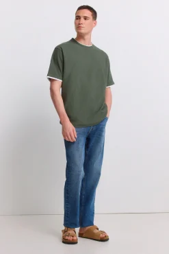 T-shirt em tecido waffle duplo