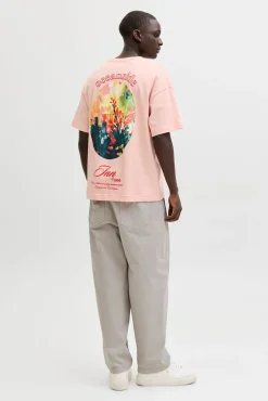 T-shirt loose em algodão