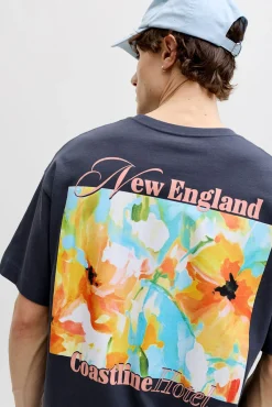 T-shirt loose em algodão