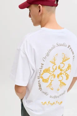 T-shirt loose em algodão