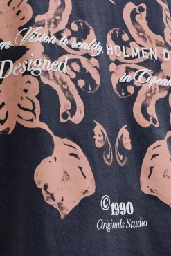 T-shirt loose em algodão