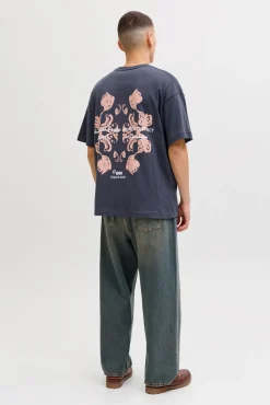 T-shirt loose em algodão