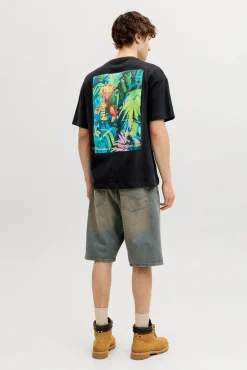 T-shirt loose em algodão