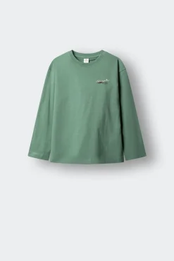 T-shirt manga comprida com logo Springfield para criança