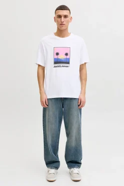T-shirt manga curta em algodão
