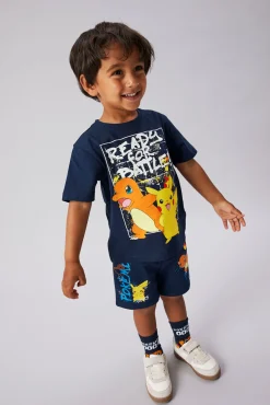 T-shirt manga curta Pokemon para menino