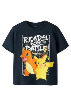 T-shirt manga curta Pokemon para menino