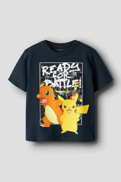 T-shirt manga curta Pokemon para menino