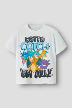 T-shirt manga curta Pokemon para menino