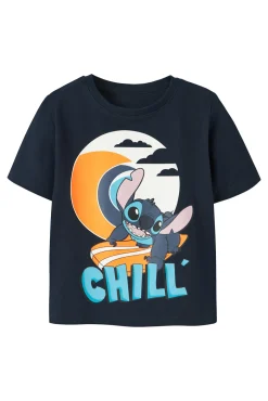 T-shirt manga curta Stitch para menino